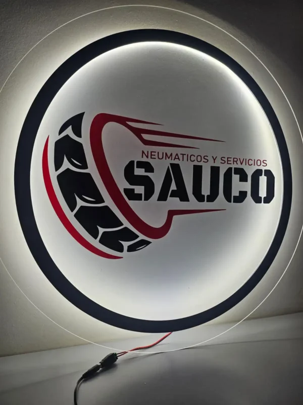 Cartel Acrílico Led Personalizado - Cartel Circular Grande - Imagen 2