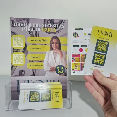 Cartel Mostrador + Flyer + 100 tarjetas